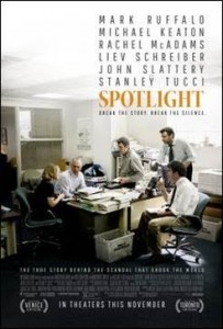 Mark Ruffalo, Michael Keaton, Rachel McAdams, Liev Schreiber, John Slattery, and Stanley Tucci star in "Spotlight." Photo Credit: Open Road Films 