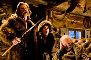 Kurt Russell, Jennifer Jason Leigh and Bruce Dern star in "The Hateful Eight." Photo Credit: The Weinstein Company.