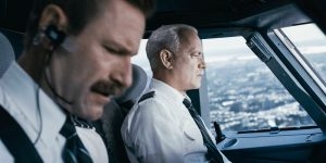 Aaron Eckhart and Tom Hanks in Sully. Photo credit: Warner Bros. Pictures