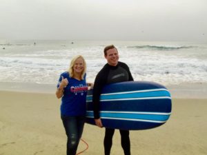 Sarah Knight Adamson and her son, Christopher Manhattan Beach, California 2016.