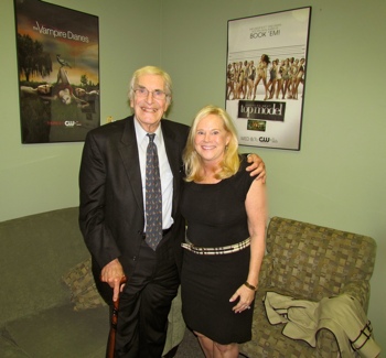 Martin Landau with Sarah Adamson WGN Studios, Sept. 7, 2012 Photo Credit: WJ Adamson